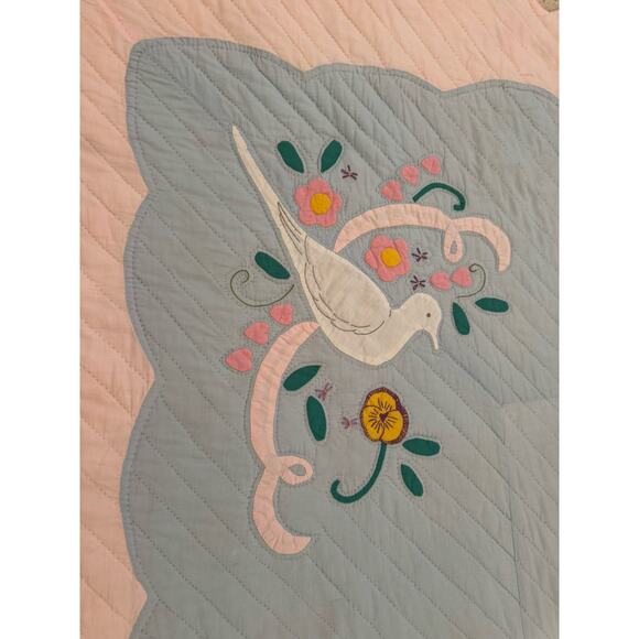 Handmade Machine Sewn Quilt Top Patchwork Scalloped Reversible 91” L x 78” W - Picture 10 of 14